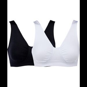 Rhonda Shear Women's 2pk Ahh Seamless Underwire Bra Black/White -
